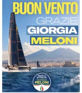 Buon Vento. Grazie Giorgia Meloni.
